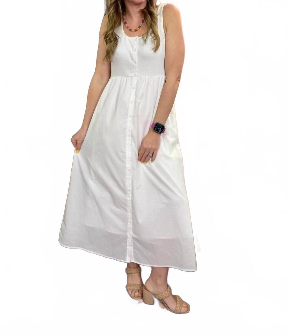 NEW WISHLIST simply sweet button-up midi dress in white